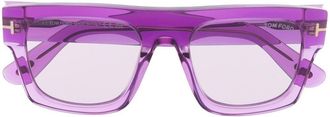 Tom Ford Eyewear transparent square-frame sunglasses - men - Acetate - 53 - Purple