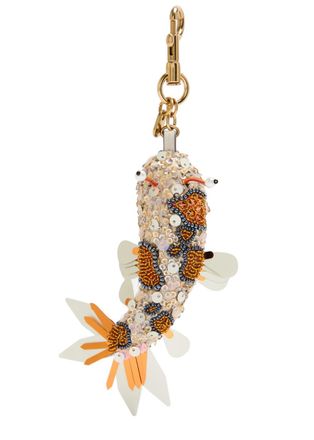 Anya Hindmarch Koi Fish Embellished Leather and Satin bag Charm - Silver - One Size
