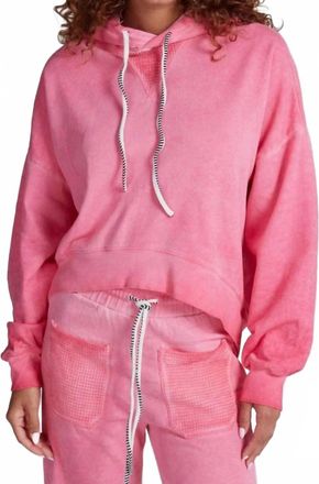 ASKK NY Adjustable Drawstring Hoodie In Pink Twisted
