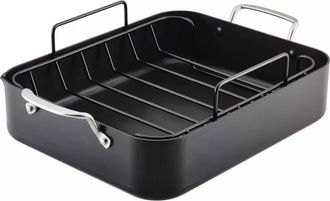 KitchenAid 13 inch x 15.75 inch Hard Anodized Induction Roaster with Nonstick Rack