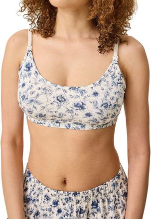 Kindred Bravely French Terry Maternity & Nursing Bralette in Navy Toile at Nordstrom, Size Medium E