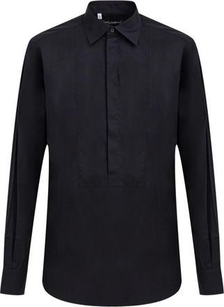 Dolce & Gabbana Klassiek marineblauw overhemd - Heren - Casual Overhemden - Blauw - L - Katoen - Overhemden