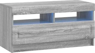 vidaXL Mueble De Tv Led Sonoma Gris Madera De Ingenier&iacute;a Vidaxl