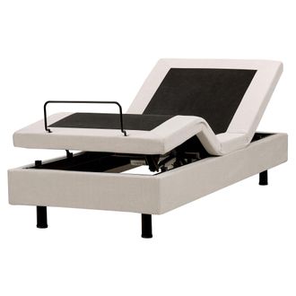 Beliani Cama Articulada El&eacute;ctrica Moderna Mando A Distancia Ajustable Sin Cabecero Poli&eacute;ster Beige Claro 80 X 200 Cm Duke Ii