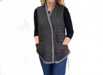 Habitat Double Face Quilts City Vest In Black
