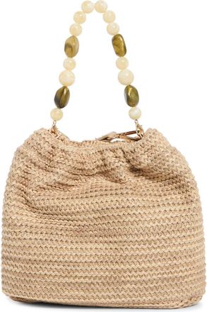 Urban Expression Beaded Handle Straw Crossbody Bag in Natural at Nordstrom Rack