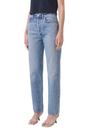 A Gold E 90s Pinch Waist High Waist Straight Leg Jeans in Infinite at Nordstrom Rack, Size 31