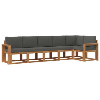 vidaXL Conjunto De Sof&aacute;s De Exterior 6 Pcs Natural Y Antracita Vidaxl