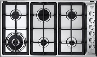 DeLonghi Placa De Cocina De Acero Inoxidable Empotrada Delonghi Pli 69 Ghd De 86 Cm Y 6 Fuegos