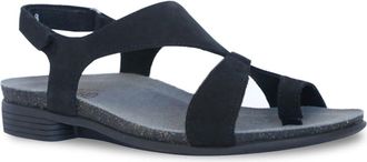 Munro Meghan M491086 Sandal Women Black Leather Asymmetric Slingback RHS5722