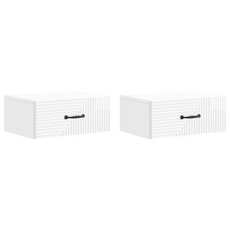 vidaXL Mesita De Noche De Pared 2 Pcs Brillante 49 X 34,5 X 20 Cm Vidaxl