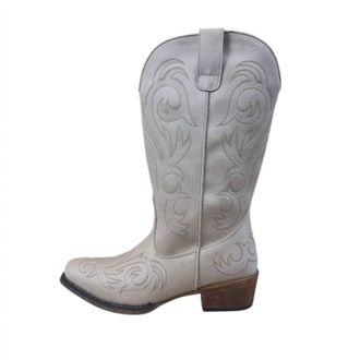 Roper Womens Riley Embroidered Boot In Creme /white