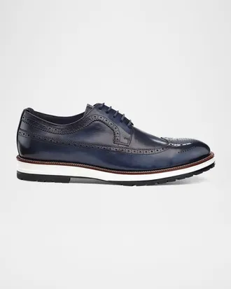 Ike Behar Men & apos;s Louis Hybrid Wing-Tip Leather Derby Shoes
