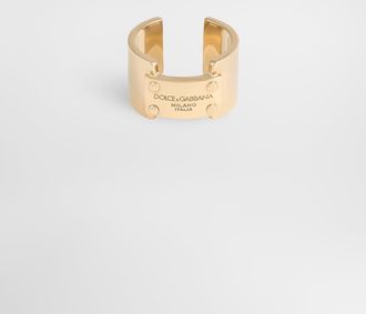 Dolce & Gabbana Ring With Logo Tag - Man Bijoux Gold Metal M