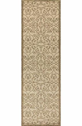 Jonathan Y Designs Madrid Vintage Filigree Textured Weave Indoor/Outdoor Area Rug in Beige/brown at Nordstrom, Size 5Ft 0In X 5Ft 0In
