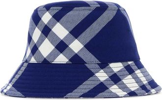 Burberry Geborduurde Bucket Hat van Polyestermix - Dames - Hoeden - Blauw - S - Polyester - Accessoires