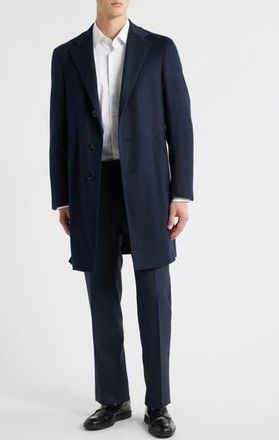 Canali Kei Trim Fit Cashmere Coat in Navy at Nordstrom Rack, Size 43 Us / 54 Eu Regular
