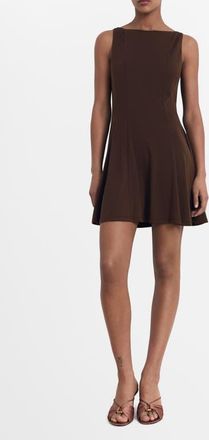 Mango Sleeveless Pleated Dress in Chocolate at Nordstrom, Size 14