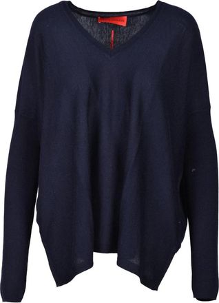 Wild Cashmere Zijde Kasjmier Trui - Dames - V-hals truien - Blauw - XS - Kasjmier - Truien & Vesten