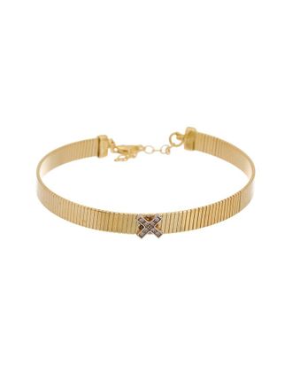 Meshmerise 18K Over Silver 0.05 Ct. Tw. Diamond Bangle Bracelet