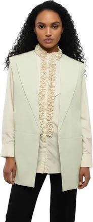 Jil Sander Green Solid Shawl lapel Blazer