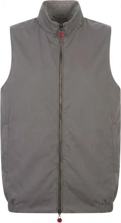 Kiton Giubbotto Smanicato - Heren - Bodywarmers - Grijs - L - Katoen - Jassen