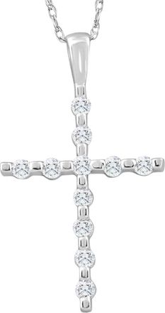 Pompeii3 1/5Ct Diamond Cross Pendant 10k White Gold 18 10k Gold Necklace
