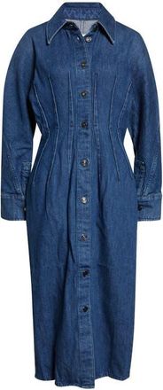 Givenchy Long Sleeve Denim Cocoon Dress in Medium Blue at Nordstrom, Size 10 Us