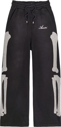 Amiri Amiri Bones Embroidered Cotton Sweatpants - Black - XL