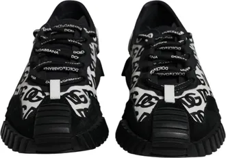 Dolce & Gabbana Black Logo Lace Up Low Top NS1 Sneakers Mens Shoes (Pre-Owned)