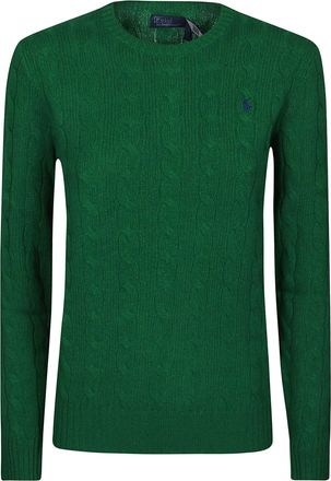 Polo Ralph Lauren Green Wool And Cashmere Braided Sweater