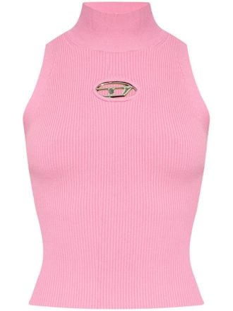 Diesel M-Onervax mock-neck top - women - Viscose/Polyester - M - Pink