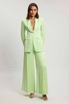 Karen Millen Womens Petite Tailored Satin Kick Flare Trouser - Mint
