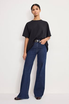 Good American Womens Good Waist Palazzo Jeans | Flat Tummy Tech, Gap-Proof Waistband | Indigo, 85 Size 28 Plus | Good American by KhloÈ Kard