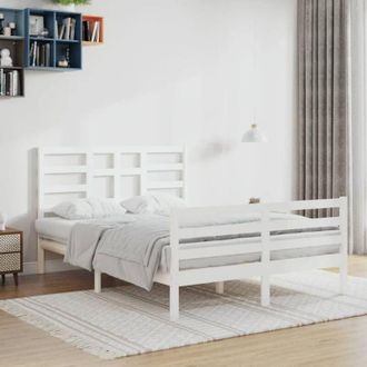vidaXL Estructura De Cama Sin Colch&oacute;n Madera Maciza Blanco 120x200 Cm Vidaxl