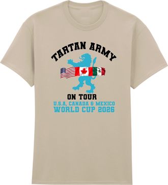 Generic Soccer Army on Tour T-Shirt, Football Supporters T-Shirt, Scotland World Cup Gift, Unisex Adults and Kids Tee Top(Sand, M)