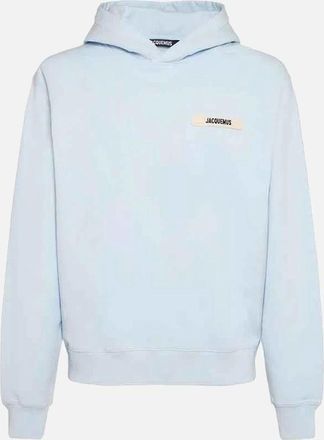 Jacquemus Mens Jacquemus The Gros Grain Logo Hoodie Sky Blue - Size: 42