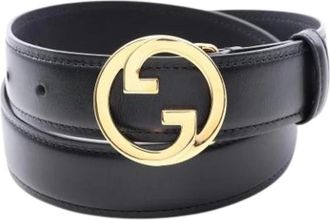 Gucci Pre-owned Vintage Leren Riem - Dames - Vintage Accessoires - Zwart - ONE Size - Leer - Vintage