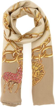 Burberry Beige Equestrian Printed Scarves