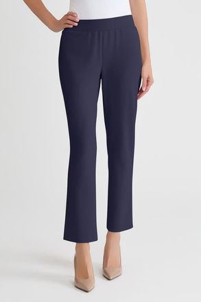 Ming Wang Stretch Deco Crepe Straight-Leg Pants in Indigo at Nordstrom, Size X-Small P