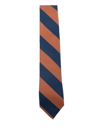 Errico Formicola striped silk tie - Blue