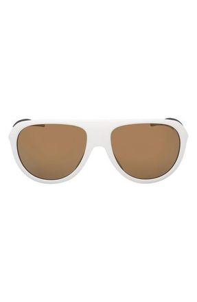 adidas 60mm Pilot Sunglasses in White /Brown Mirror at Nordstrom