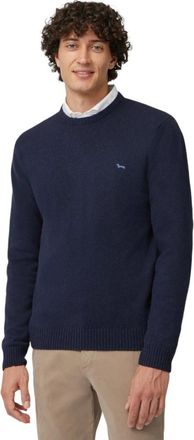 Harmont & Blaine Round-neck Knitwear, male, Blue, Size: 2XL Round Neck Sweater
