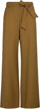 Max Mara Editto Wijde Broek - Dames - Wijde Broeken - Bruin - M - Wol - Broeken