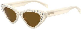 Moschino MOS006/S/STR SZJ/70 Womens Sunglasses White Size 52