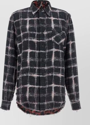 R13 fringed hem reversible shirt