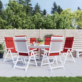 vidaXL Cojines De Silla Con Respaldo Alto 6 Uds Tela Oxford Rojo Vidaxl