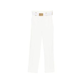 Elisabetta Franchi Geknipte broek - Dames - Vrijetijds broeken - Wit - S - Broeken