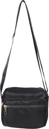 Supvox Waterproof Nylon Women Sling Bag Crossbody Shoulder Bag Portable Outdoor Travel Oxford Fabric Black