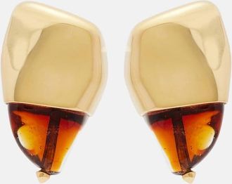 Bottega Veneta Pendientes Prisma Small ba&ntilde;ados en oro de 18 ct